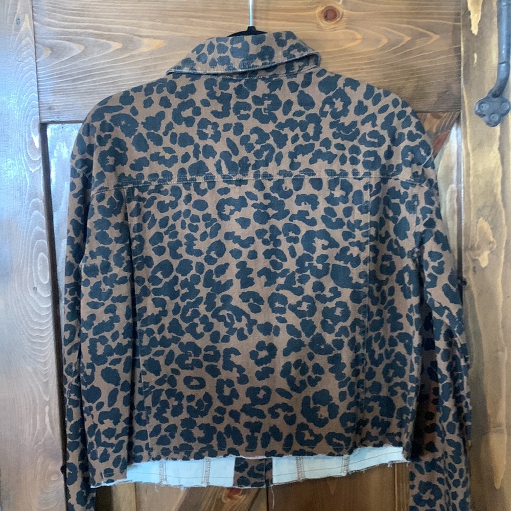 Cheetah Print Denim Jacket Gem